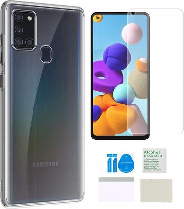 Martech Etui Silikonowe 2Mm Do Samsung Galaxy A21S Obudowa Case +Folia Ochronna Tpu