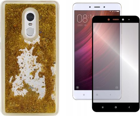 Gsm Hurt Etui Liquid Water Case Obudowa Case Do Xiaomi Redmi Note 4 4X Złoty I Szkło