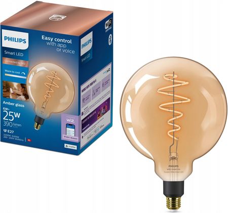 Philips Smart LED Filament Żarówka bursztynowa E27 G200 6 W (25 W), WW-CW (929003018121)
