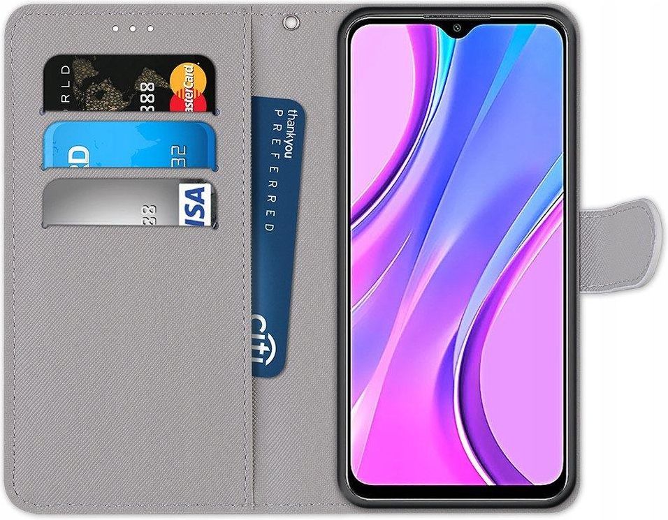 Custodia Portafoglio Per Xiaomi Redmi 9C, Pelle PU, Chiusura