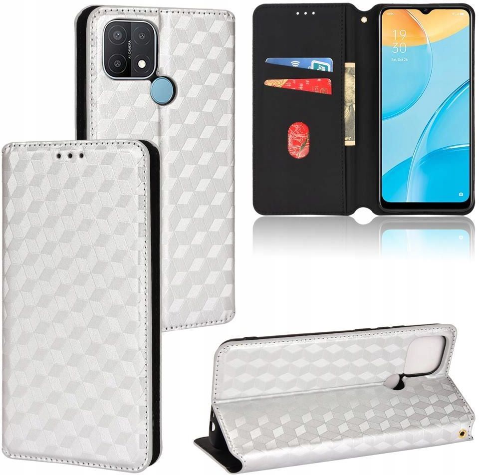 Saturcase - Custodia per Oppo A15/A15S, in pelle PU, con chiusura