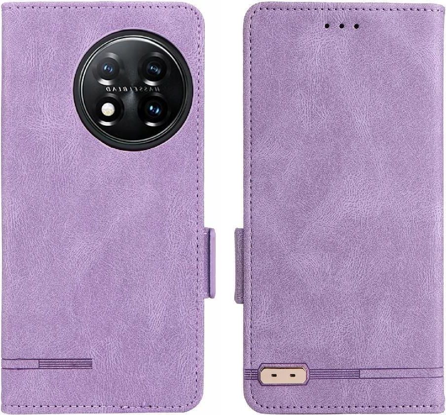 Funda Libro De Cuero PU Para OnePlus 11 5G | Con Ranuras Para Tarjetas, Soporte Y Cierre Magnético – Color Morado