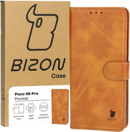 Bizon Etui Case Pocket Do Xiaomi Poco X6 Pro 5G Brązowe