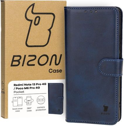 Bizon Etui Case Pocket Do Xiaomi Redmi Note 13 Pro 4G Poco M6 Granatowe