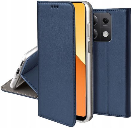 Case Etui Skórzane Do Xiaomi Redmi Note 13 5G Magnetyczne Book Szkło Szybka 9H