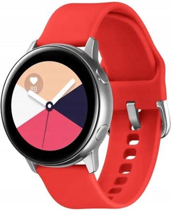 Silikonowa Opaska Do Smartwatch 20Mm Uniwersalna Red Czerwony