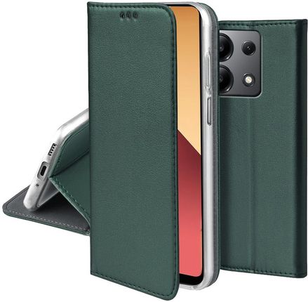 Case Etui Skórzane Do Xiaomi Redmi Note 13 Pro 4G Magnetyczne Szkło Szybka