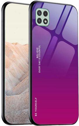 Case Plecki Etui Samsung Galaxy S22 5G Ultracienkie Szkło Gradientowe Fioletowe