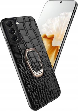 Itel Etui Do Samsung S21 Fe Skóra Krokodyla Skórzane Luksusowe Case Ring Szkło