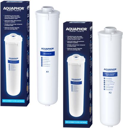 Zestaw wkładów do filtra wody Aquaphor RO202S. Wkład K1 + wkład K2. Filtry wymienne na podstawowy serwis Aquaphor RO-202S.