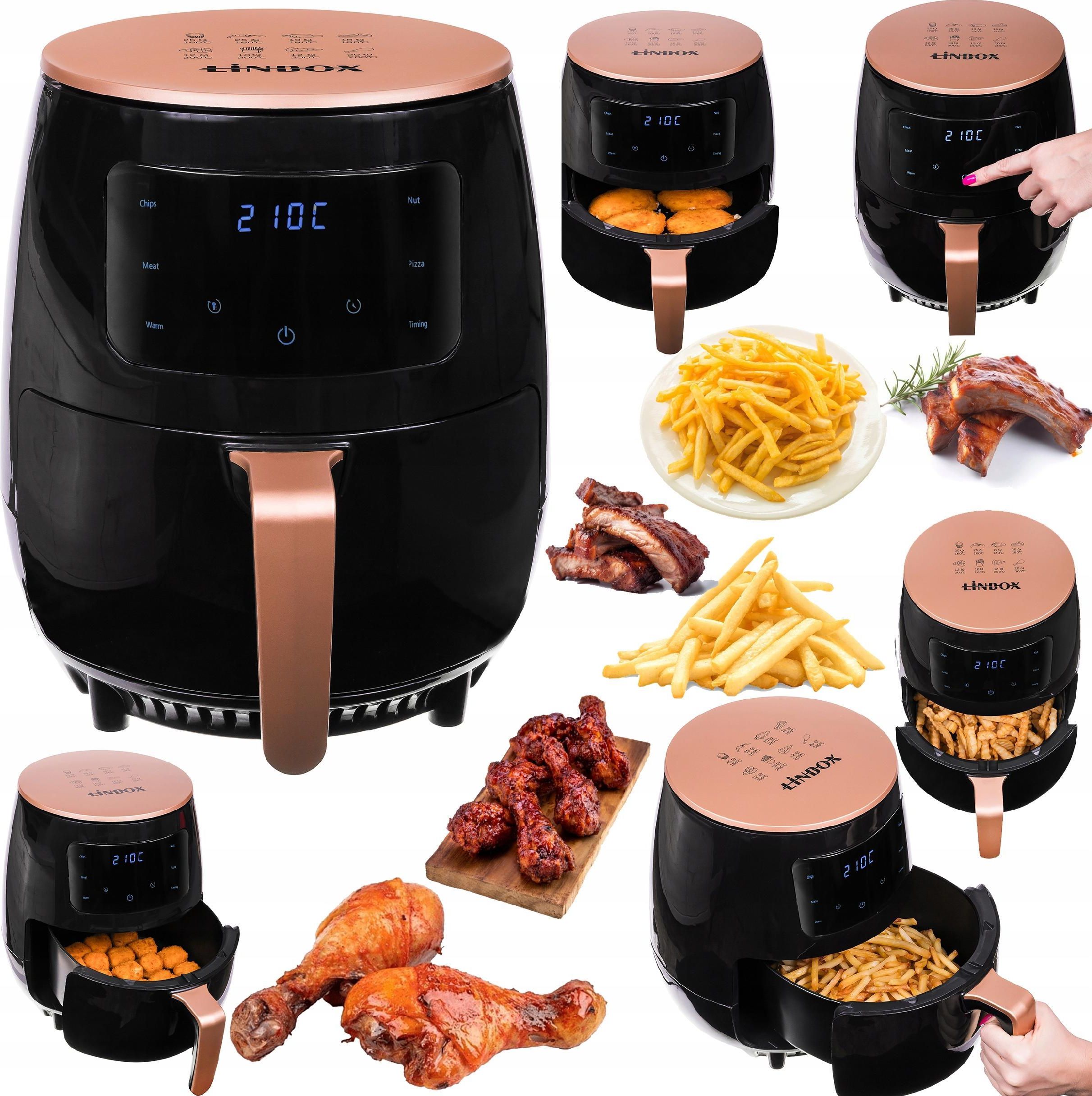 Linbox Frytkownica Beztłuszczowa Air Fryer Czarna