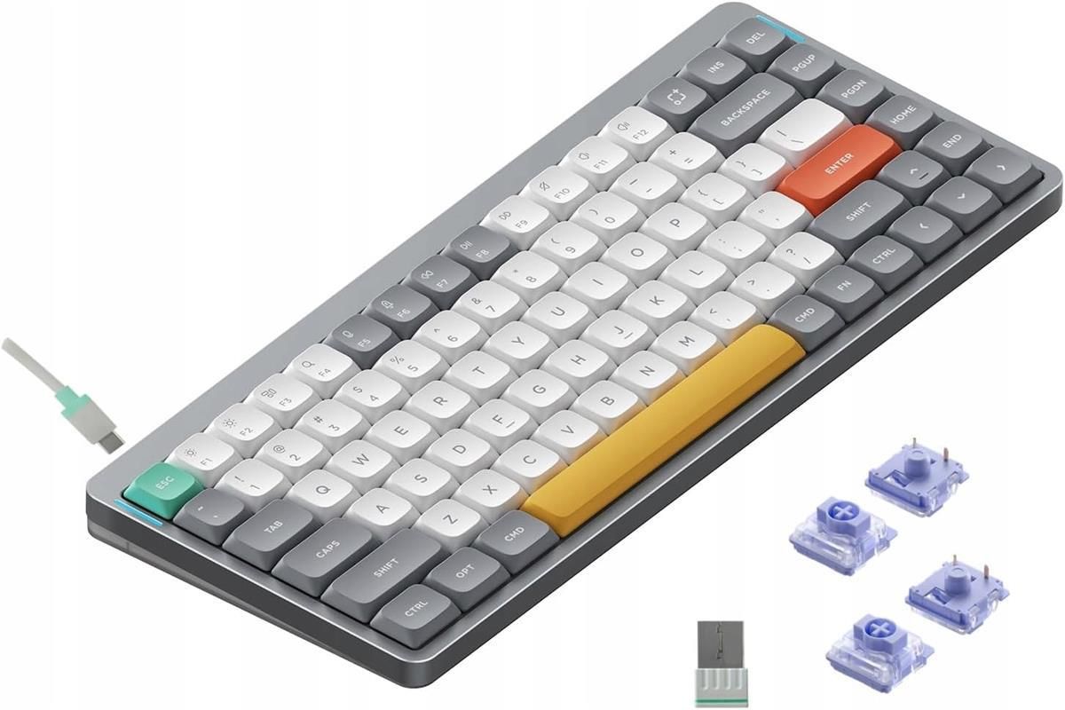 NuPhy Air75 v2 Aloe グレー Nuphy - Air75 V2 Wireless Mechanical Keyboard - Klawiatura