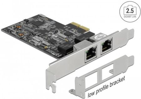 Karta sieciowa Delock PCI Express x2 Card to 2 x RJ45 2.5 Gigabit LAN 89530