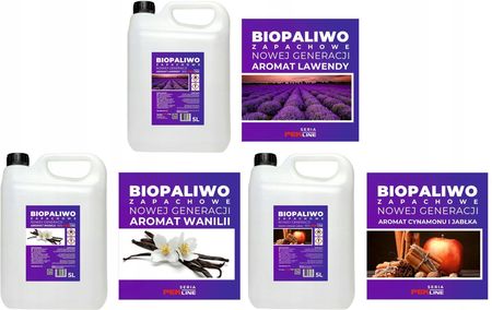Pek-Line Bioetanol Biopaliwo Bio Paliwo Zapachowe Lawenda Wanilia Cynamon Jabłko 15l