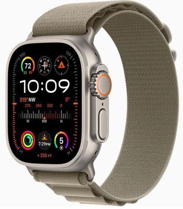 Apple Watch Ultra 2 GPS+Cellular Koperta 49mm Z Tytanu W Kolorze Naturalnym Z Opaską Alpine W Kolorze Moro (MREY3DHA)