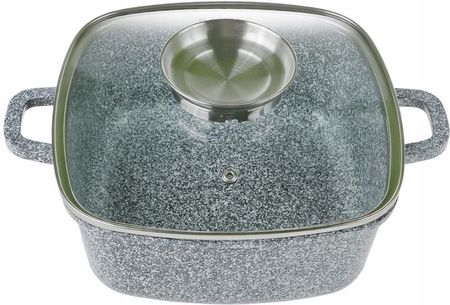 GARNEK MARMUROWY Ceramiczny Kwadratowy 22cm Brytfanna Indukcja 3,5l 3912