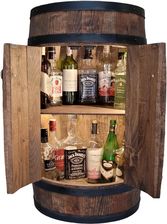 Weeco Barek Na Alkohol Z Drewnianej Beczki Ciemny Br�z I O�wietleniem Led Mini Bar Domowy 80cm