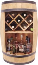 Weeco Beczka Na Alkohol Drewniany Barek Z P�k� I Rozk�adanym Le�akiem Na Butelki Wina 80x50cm Jasny Br�z
