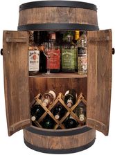 Weeco Rustykalny Barek Domowy Beczka Drewniana Z Drzwiami Z O�wietleniem Led Ciemny Br�z