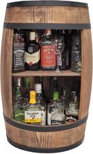 Weeco Rustykalna Drewniana Beczka Barek Z P�k� W �rodku Wenge Szafka Na Butelki Z Winem 80x50cm