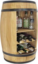 Weeco Drewniana Beczka Barek Z P�kami Na Wino 80x50cm Komoda Barek Domowy Na Butelki Z Alkoholem