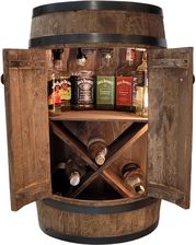 Weeco Drewniana Beczka Barek Z Drzwiami Z P�k� x I O�wietleniem Led Na Czujnik Ruchu 80x50cm Wenge