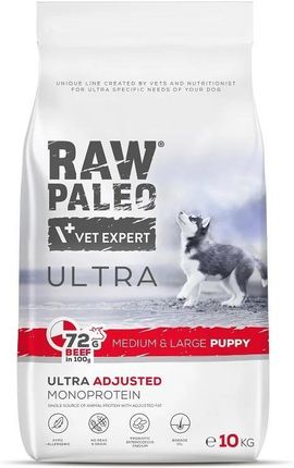 Raw Paleo Ultra Beef Puppy Medium Large Sucha Karma Z Wołowiną Dla Szczeniąt Ras Średnich I Dużych 10kg