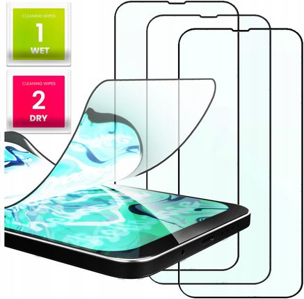 3X Szkło Hybrydowe Do Iphone 13 (Szybka 9H, 5D, Ochronne, Na Cały Ekran)