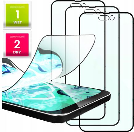 3X Szkło Hybrydowe Do Iphone 14 Pro Max (Szybka 9H,Ochronne, Na Cały Ekran)