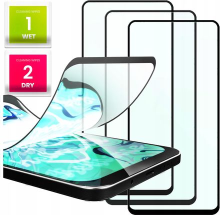 3X Szkło Hybrydowe Do Oppo A78 4G (Szybka 9H, 5D, Ochronne, Na Cały Ekran)