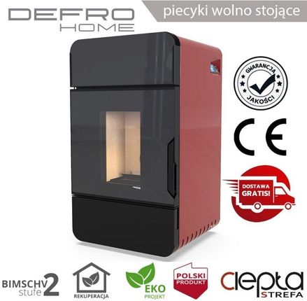 Defro OMNIPELL -  8 kW - czerwony - piecyk na pellet