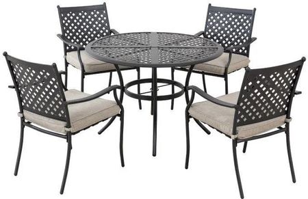 Meble ogrodowe stół + 4 krzesła czarne Sunjoy