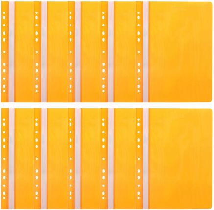 Zestaw 10 Skoroszytów Koloru Pomarańczowego Na Dokumenty A4 Z Wpięciem