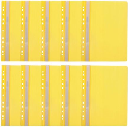Zestaw 10 Skoroszytów Koloru Żółtego Na Dokumenty Formatu A4 Z Wpięciem