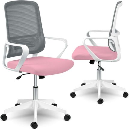 Sofotel Fotel biurowy z mikrosiatki Wizo biało-różowy (241203)