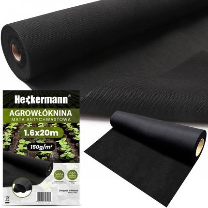 Heckermann Agrowłóknina 1,6X20m 150G/M2 Czarna 1009