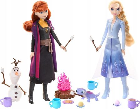 Mattel Disney Kraina lodu Leśne przygody Zestaw prezentowy z 2 lalkami (Elsa i Anna) HPD52