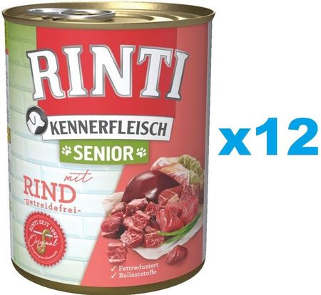 Rinti Kennerfleish Senior Beef Z Wołowiną Dla Starszych Psów 12X800g