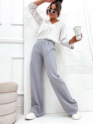 Eleganckie spodnie damskie szare (8247)