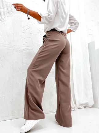 Eleganckie spodnie damskie cappuccino (8247)