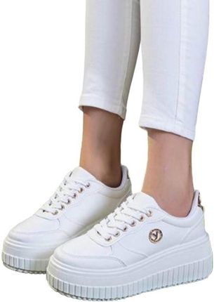 Białe buty sportowe sneakersy Lily Shoes LX10-06