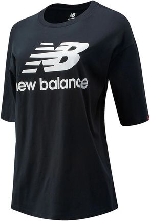 Damska Koszulka New Balance NB Essentials Stacked Logo Tee Nbwt03519Bk – Czarny