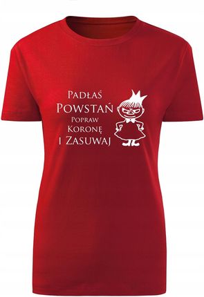 Koszulka T-shirt damska D529 Mała MI Padłaś Powstań czerwona rozm 3XL