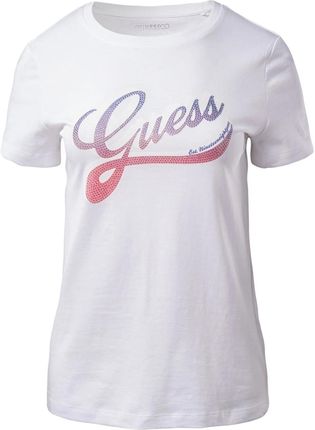 Damska Koszulka z krótkim rękawem Guess SS CN Shaded Logo Tee W3Gi34I3Z14-G011 – Biały