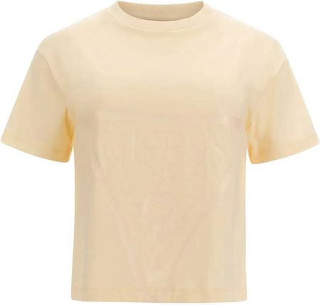Damska Koszulka z krótkim rękawem Guess Adele Crop T-Shirt V2Yi06K8Hm0-G1Cx – Beżowy