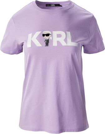 Damska Koszulka z krótkim rękawem Karl Lagerfeld Ikonik 2.0 Karl Logo T-Shirt 230W1706-66 – Fioletowy
