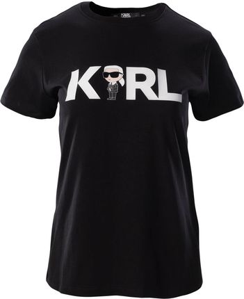 Damska Koszulka z krótkim rękawem Karl Lagerfeld Ikonik 2.0 Karl Logo T-Shirt 230W1706-999 – Czarny
