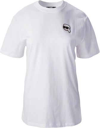 Damska Koszulka z krótkim rękawem Karl Lagerfeld Ikonik 2.0 Oversized T-Shirt 230W1721-100 – Biały