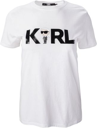 Damska Koszulka z krótkim rękawem Karl Lagerfeld Ikonik 2.0 Karl Logo T-Shirt 230W1706-100 – Biały