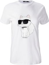 Zdjęcie Damska Koszulka z krótkim rękawem Karl Lagerfeld Ikonik 2.0 Choupette T-Shirt 230W1703-100 – Biały - Nowy Sącz